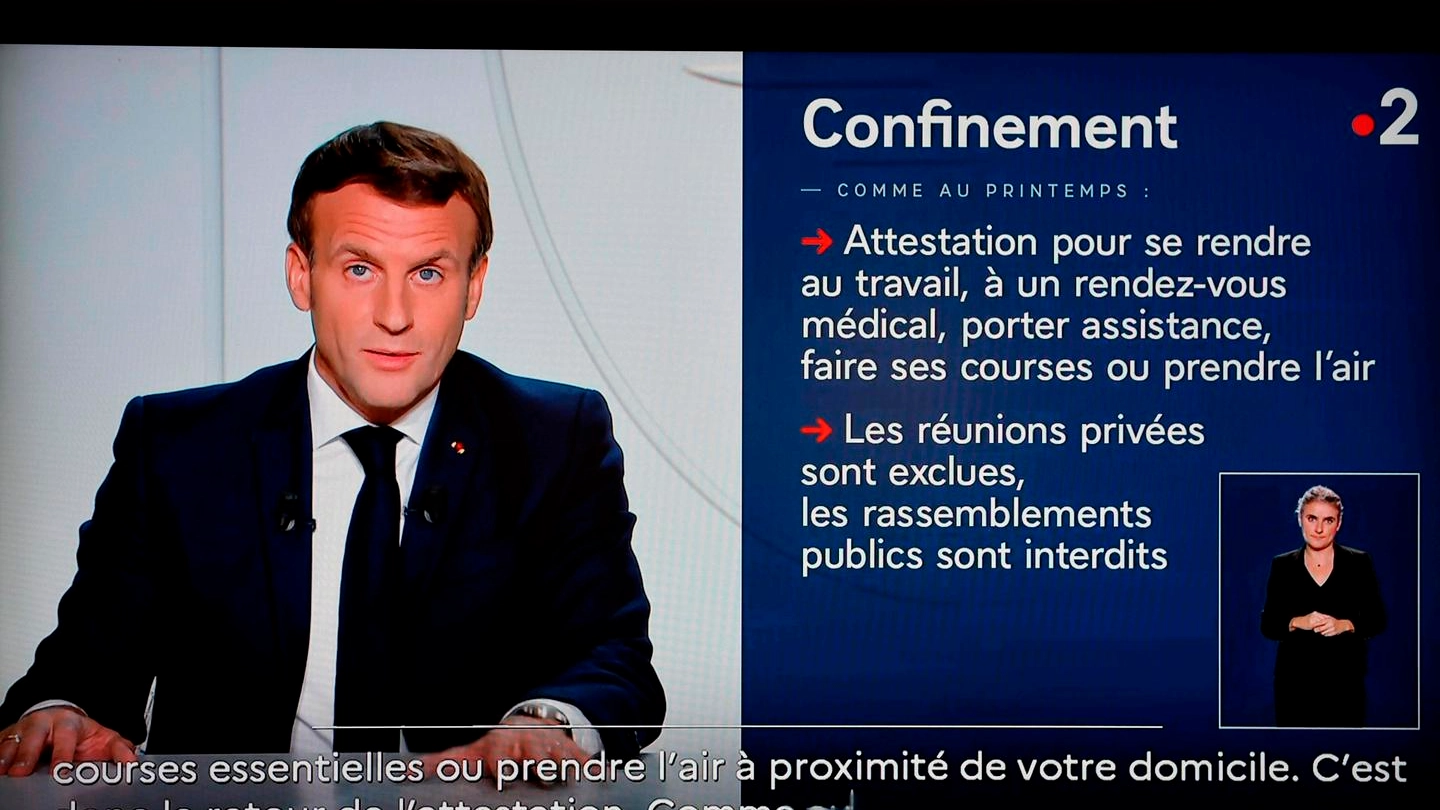 Francia, Emmanuel Macron ha parlato in diretta tv (Ansa)