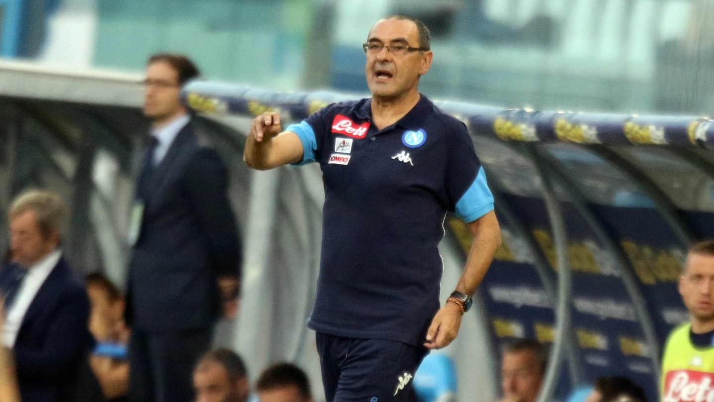 Napoli-Feyenoord, l'allenatore azzurro Maurizio Sarri (Lapresse)