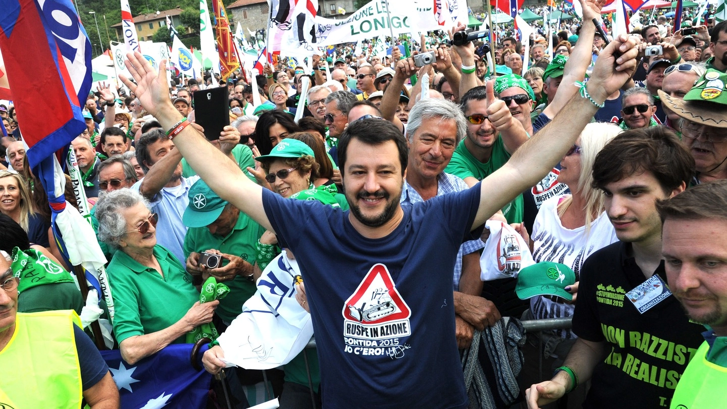Raduno della Lega a Pontida con Matteo Salvini (Newpress - repertorio)
