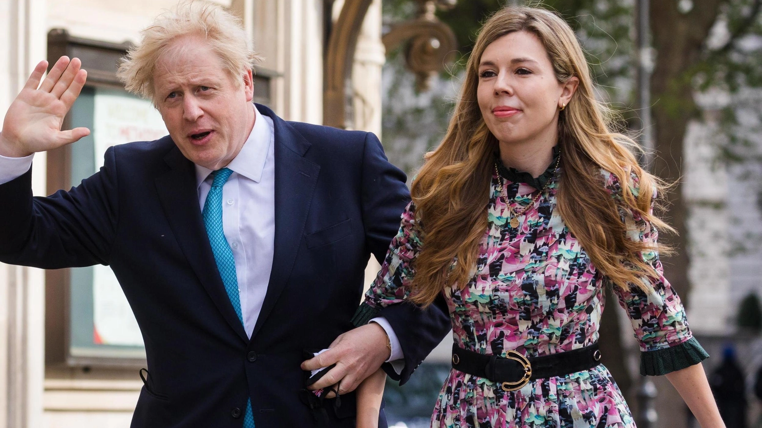 Il premier inglese Boris Johnson, 56 anni, con la fidanzata Carrie Symonds, 33 anni