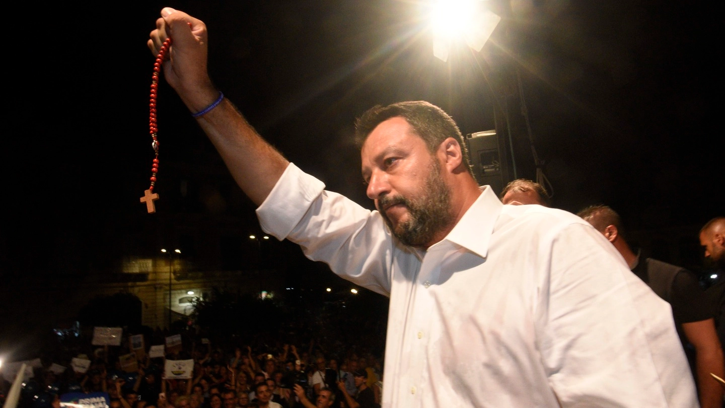 Matteo Salvini a Siracusa (LaPresse)