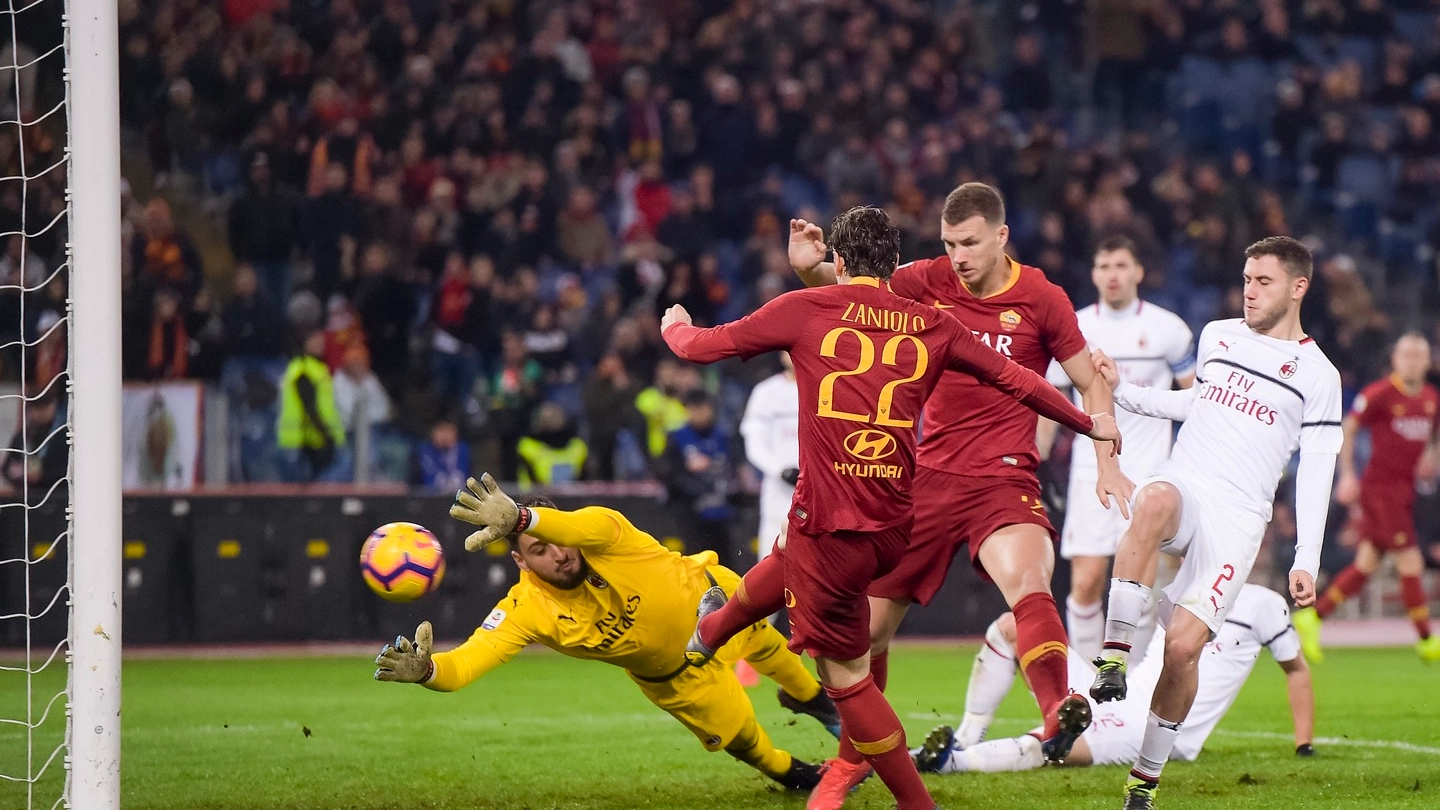 Roma-Milan, il gol di Zaniolo pareggia i conti (LaPresse)
