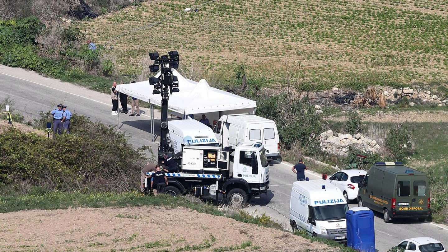 Polizia maltese sul luogo dell'attentato a Daphne Caruana Galizia