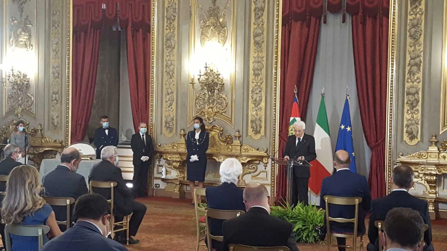 Il presidente Sergio Mattarella durante la cerimonia del Ventaglio (Dire)