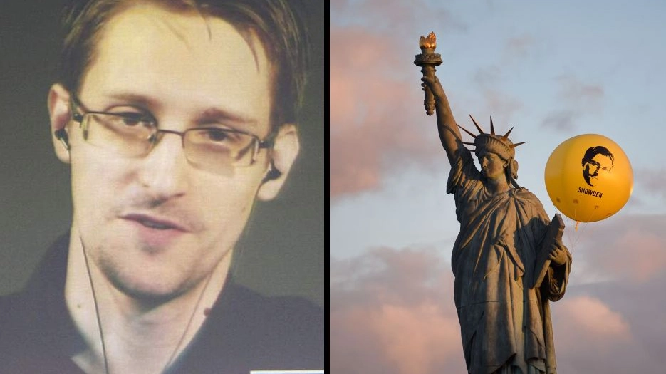 Snowden in collegamento video dalla Russia e una manifestazione per chiedere la grazia