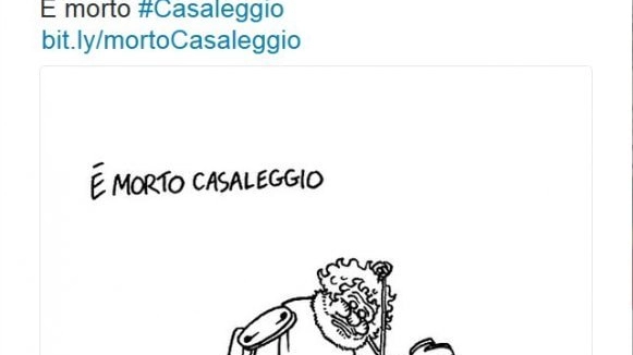 La vignetta di Vauro sulla morte di Casaleggio
