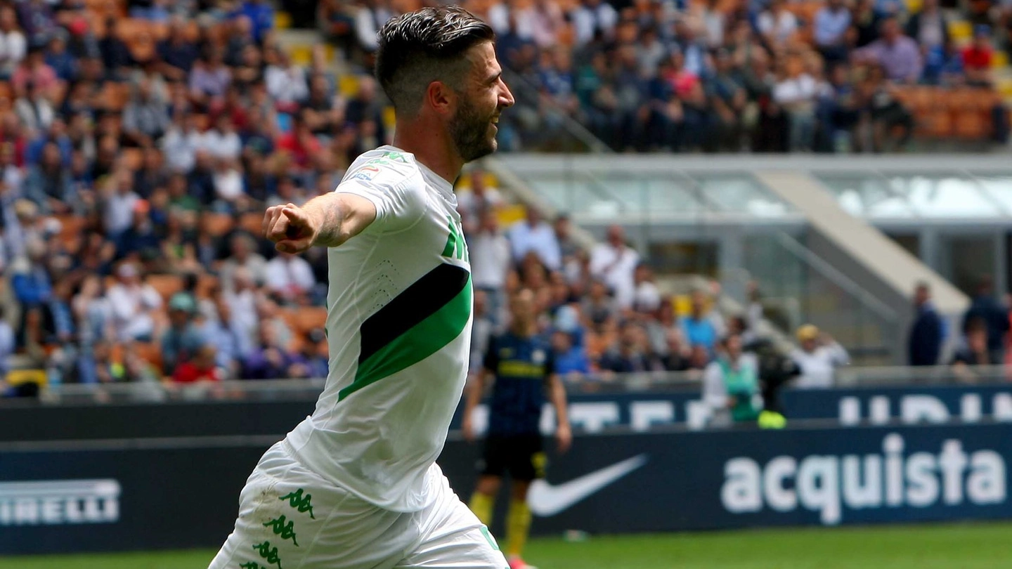 Inter-Sassuolo, Iemmello esulta dopo il gol del 2-0 (LaPresse)  