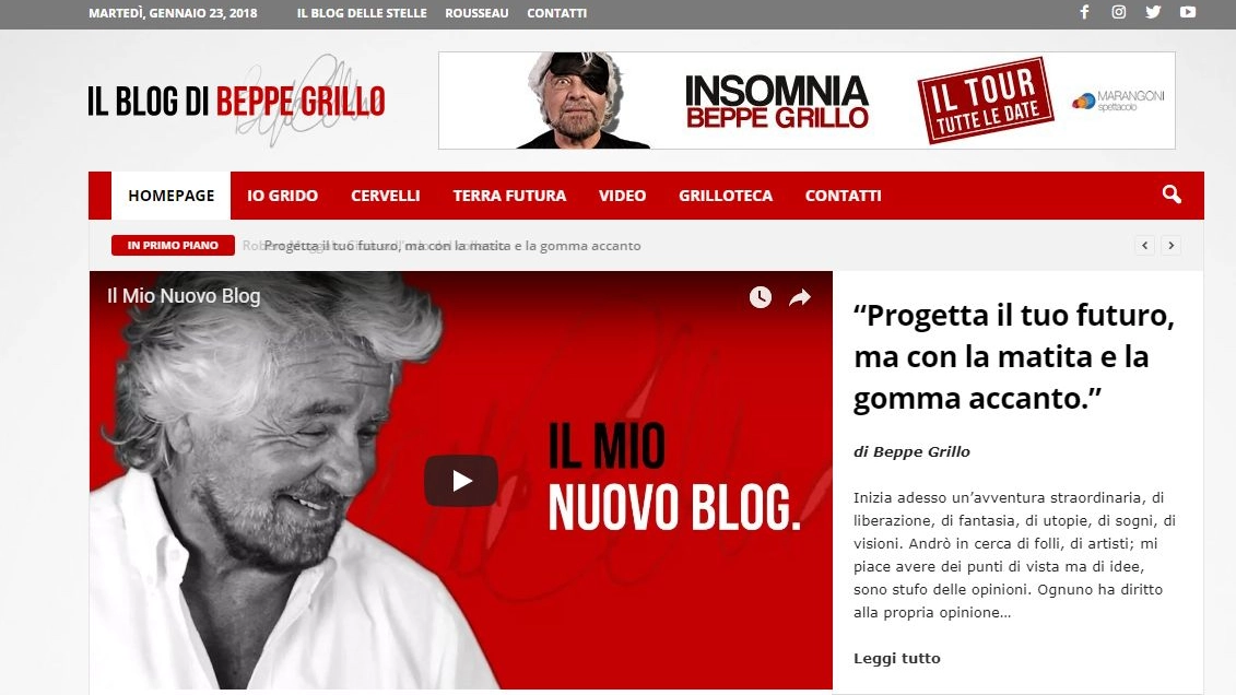 Il nuovo blog di Beppe Grillo