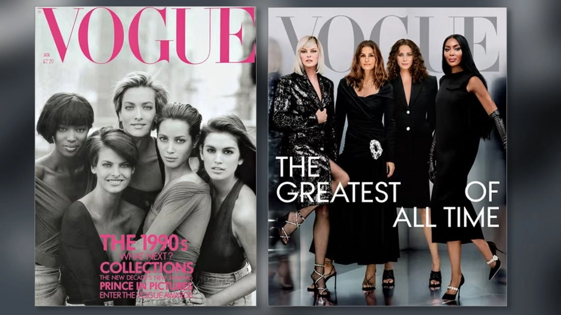 La copertina di Vogue del 1990 e quella di settembre 2023