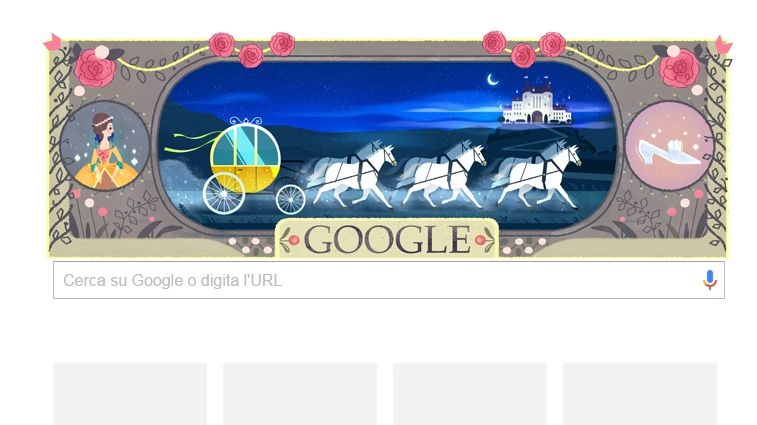 Uno dei tre doodle che Google dedica a Charles Perrault 