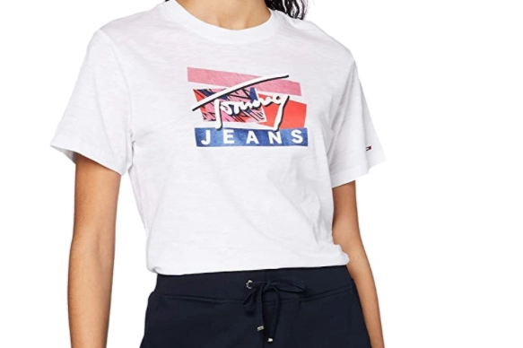 Tommy Hilfiger Jeans - Tjw Signature Logo Tee su amazon.com
