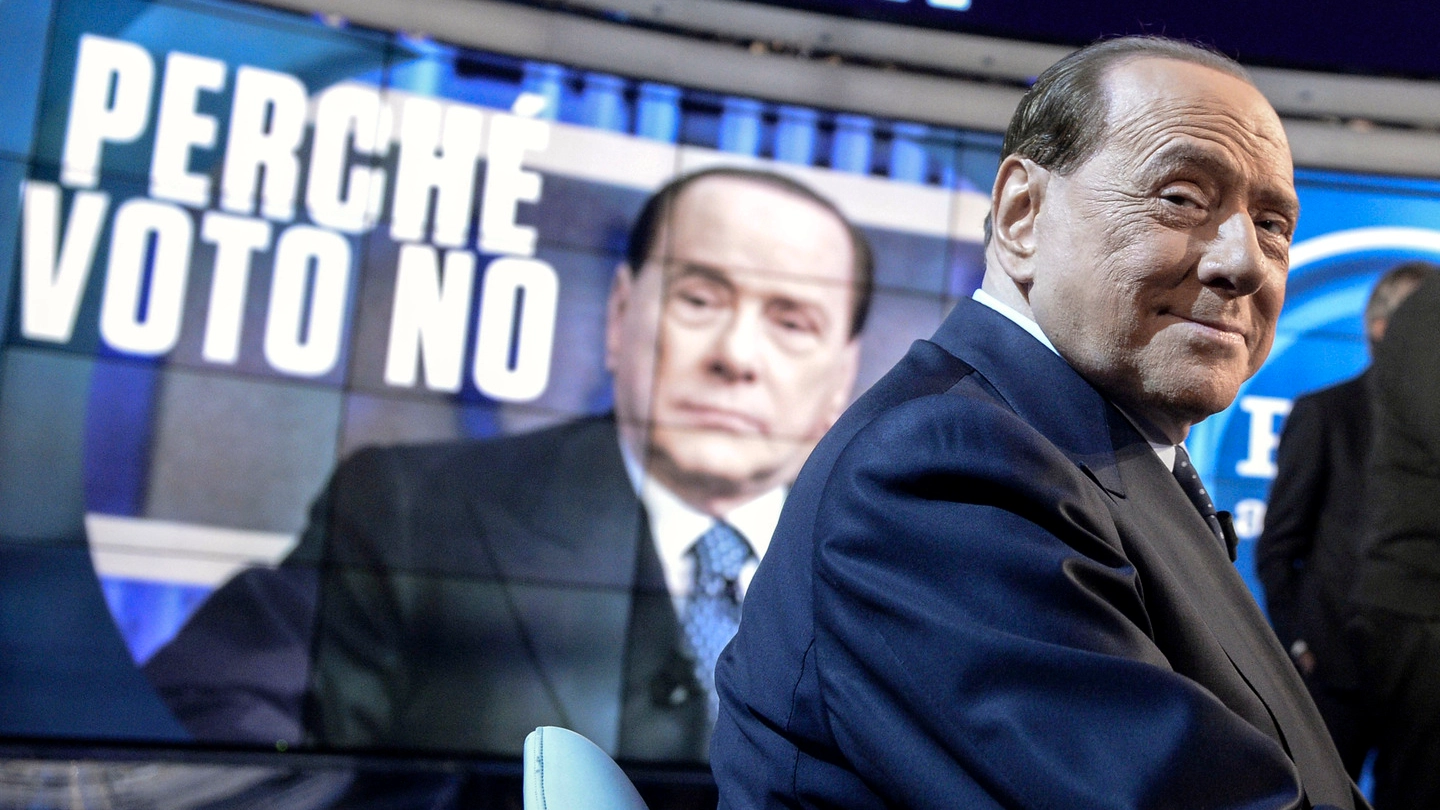 Referendum, Silvio Berlusconi a Porta a Porta (Imagoeconomica)