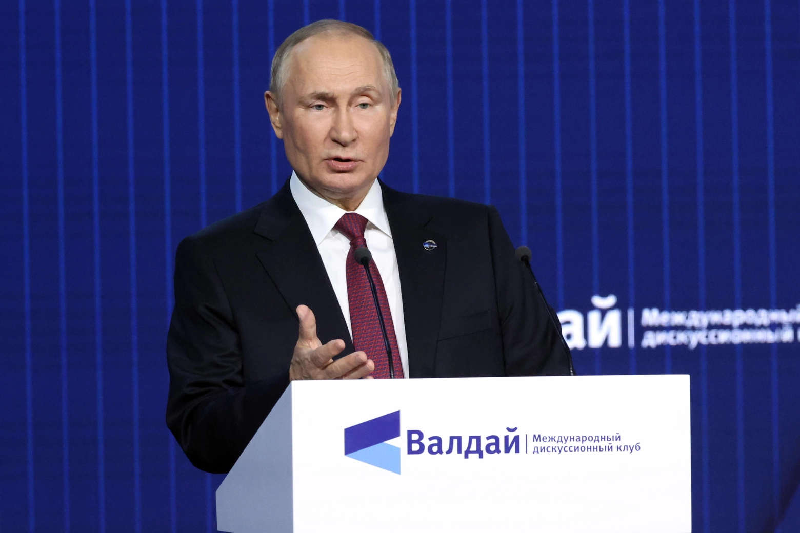 Il discorso di Vladimir Putin al Valdai Club, Mosca, 27 ottobre 2022 (Ansa)