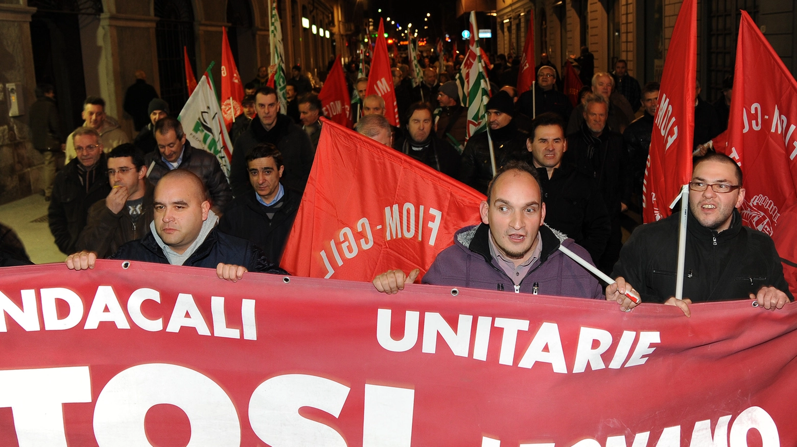 Una delle ultime manifestazioni dei lavoratori della Franco Tosi di Legnano