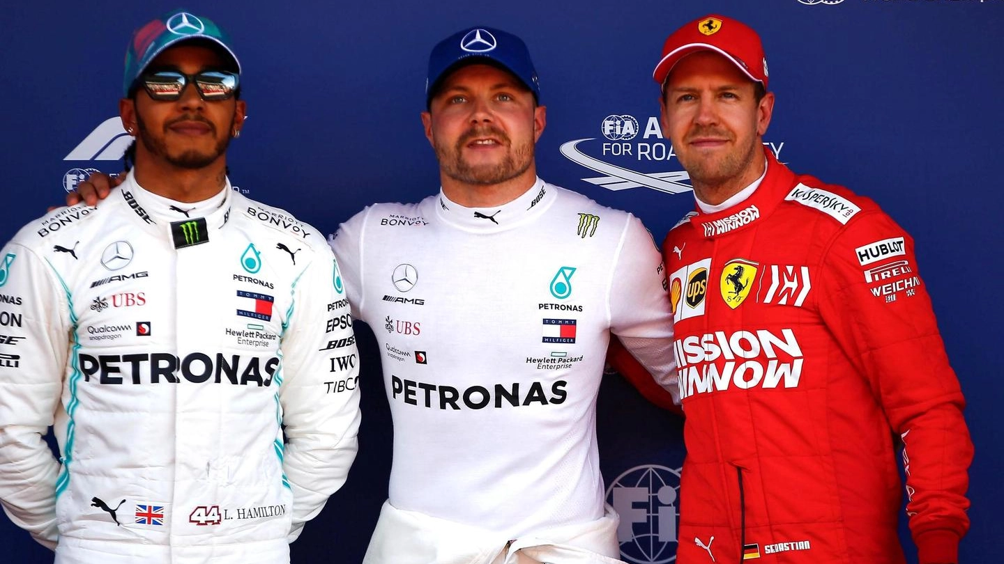 Hamilton, Bottas e Vettel (Ansa)