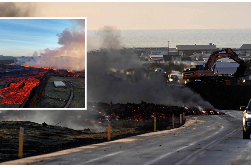 Eruzione in Islanda, la lava sta raggiungendo le case di Grindavik