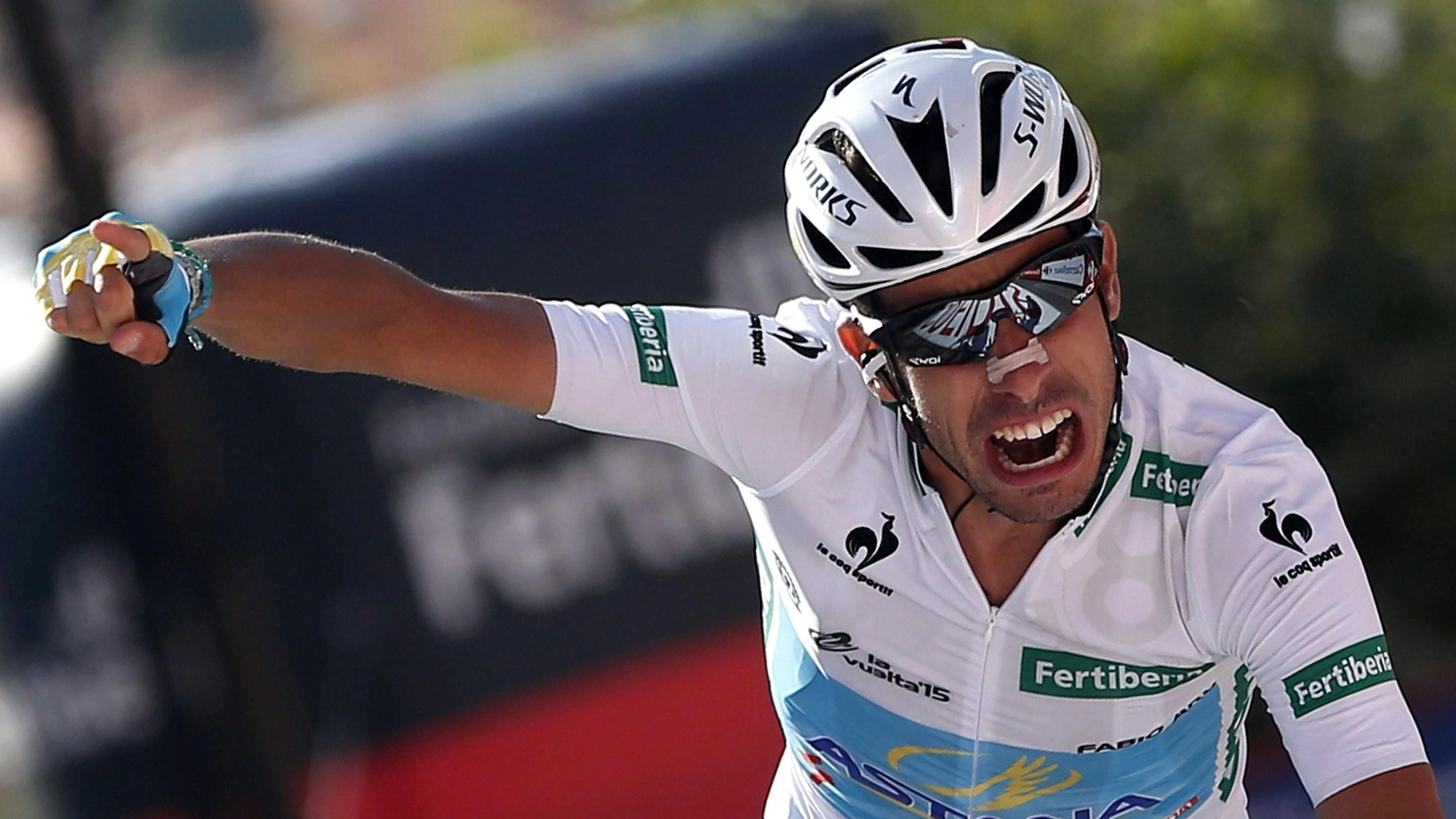 La grinta di Aru alla Vuelta, vinta del 2015 (Ansa)