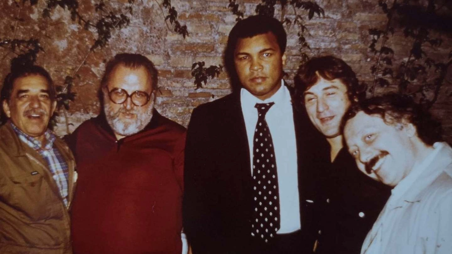 Gianni Minà  con Gabriel García Márquez, Sergio Leone, Muhammad Ali e Robert De Niro