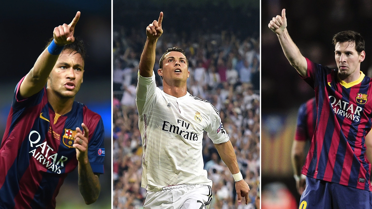 Neymar, Ronaldo e Messi, tris d'assi (AFP)