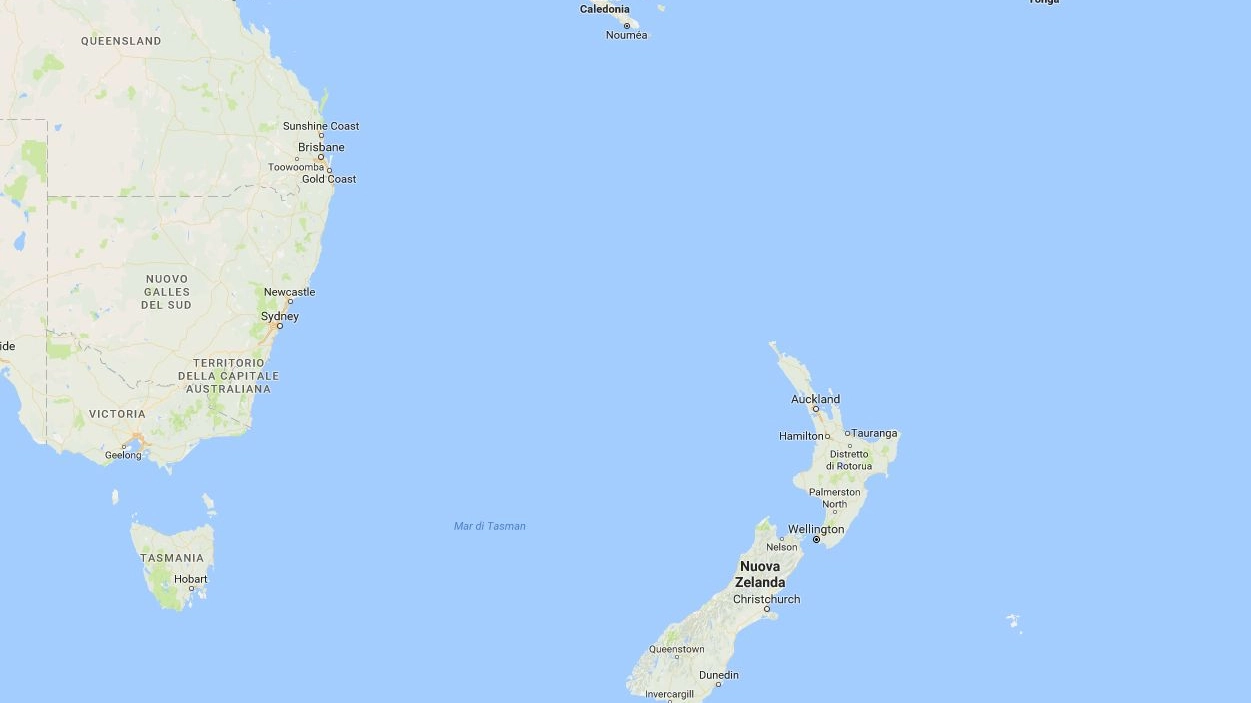 Nuova Zelanda e Nuova Caledonia parte di un continente sommerso (google maps)