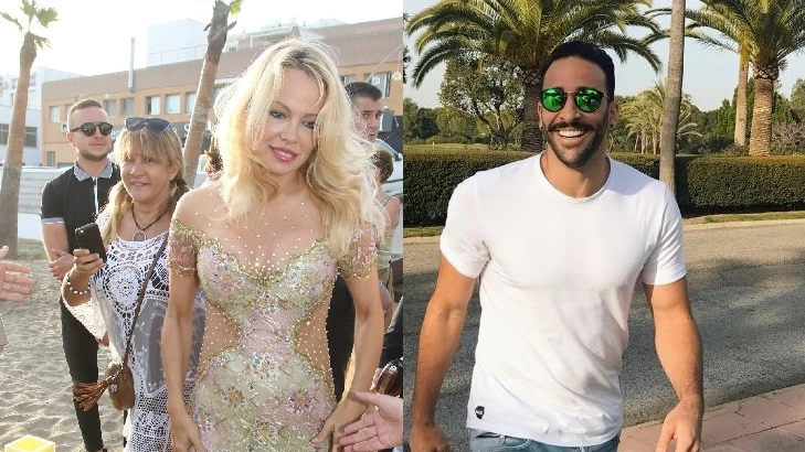 Pamela Anderson e Adil Rami in due recenti scatti (Olycom/Instagram)