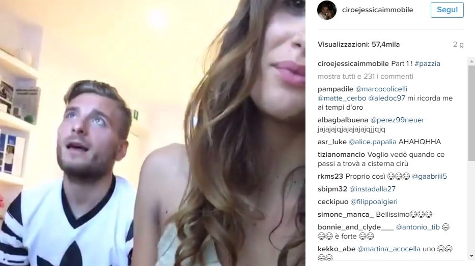 Ciro Immobile e la moglie Jessica Melena (Instagram)