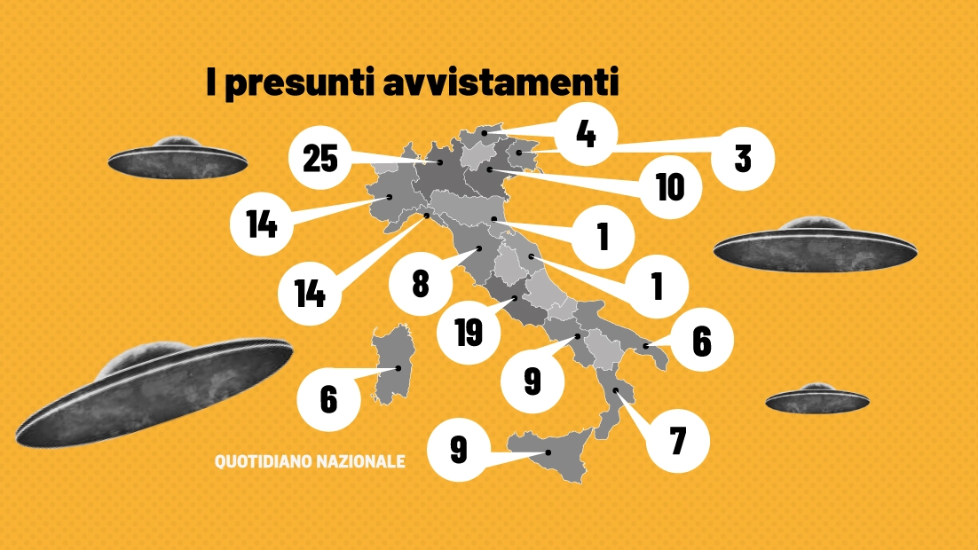 I presunti avvistamenti Ufo in Italia