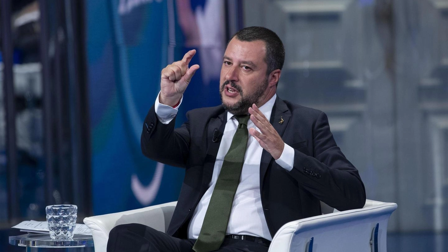 Matteo Salvini a 'Porta a porta' (Ansa)