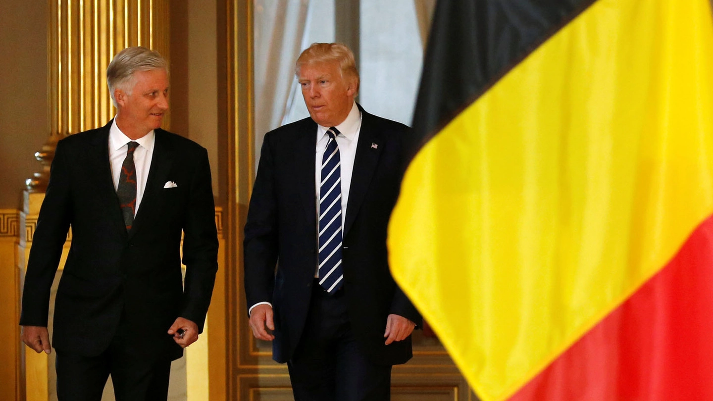 Trump con il re del Belgio Filippo