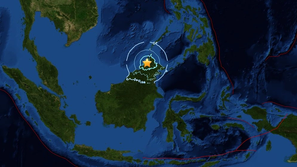 Scossa di magnitudo 6 in Malesia (da http://earthquake.usgs.gov/)