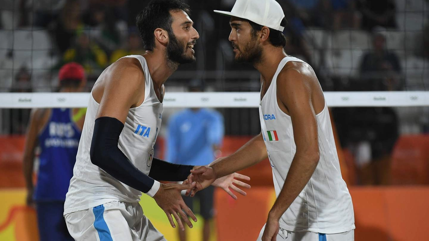 Paolo Nicolai e Daniele Lupo in finale nel beach volley (AFP)