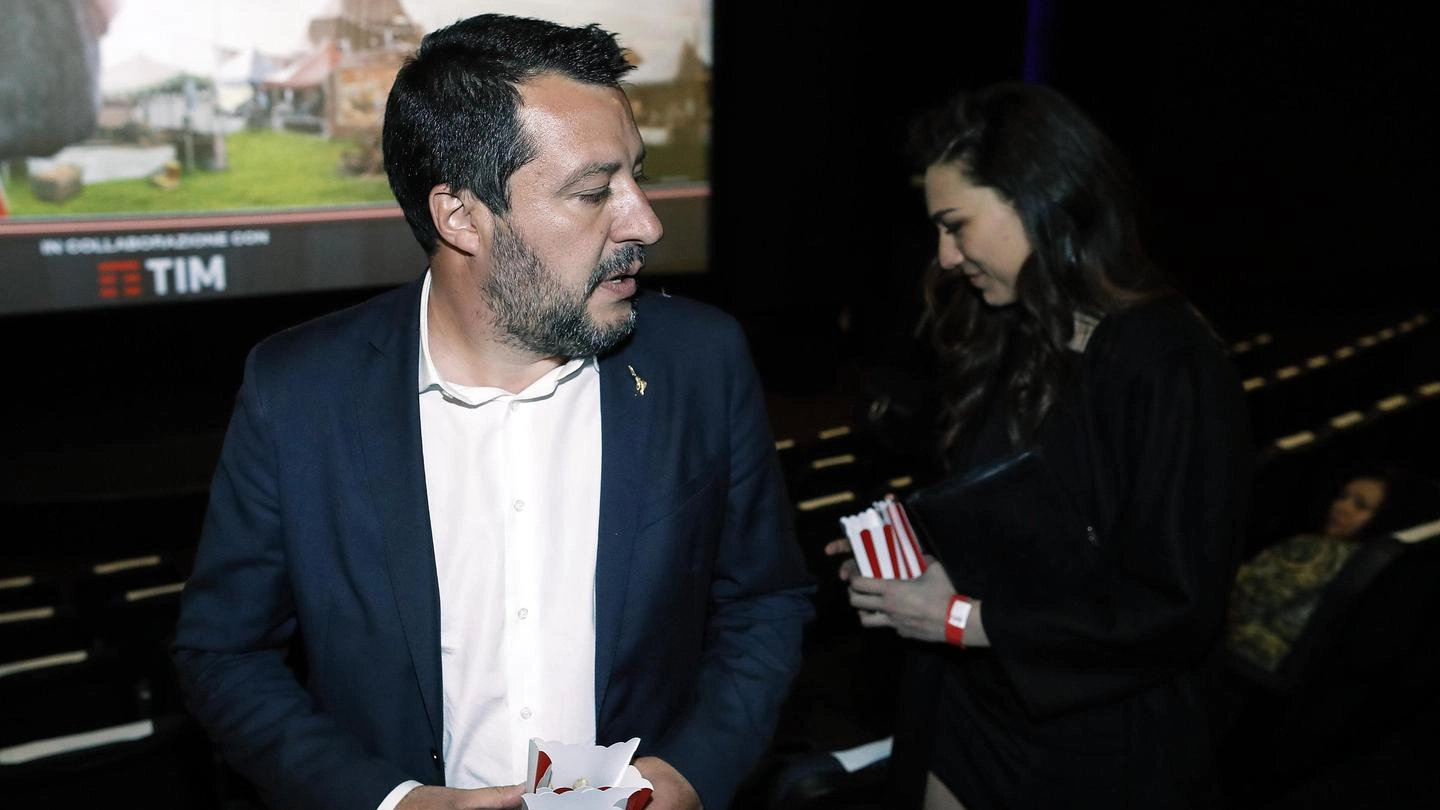 Matteo Salvini con Francesca Verdini (Ansa)