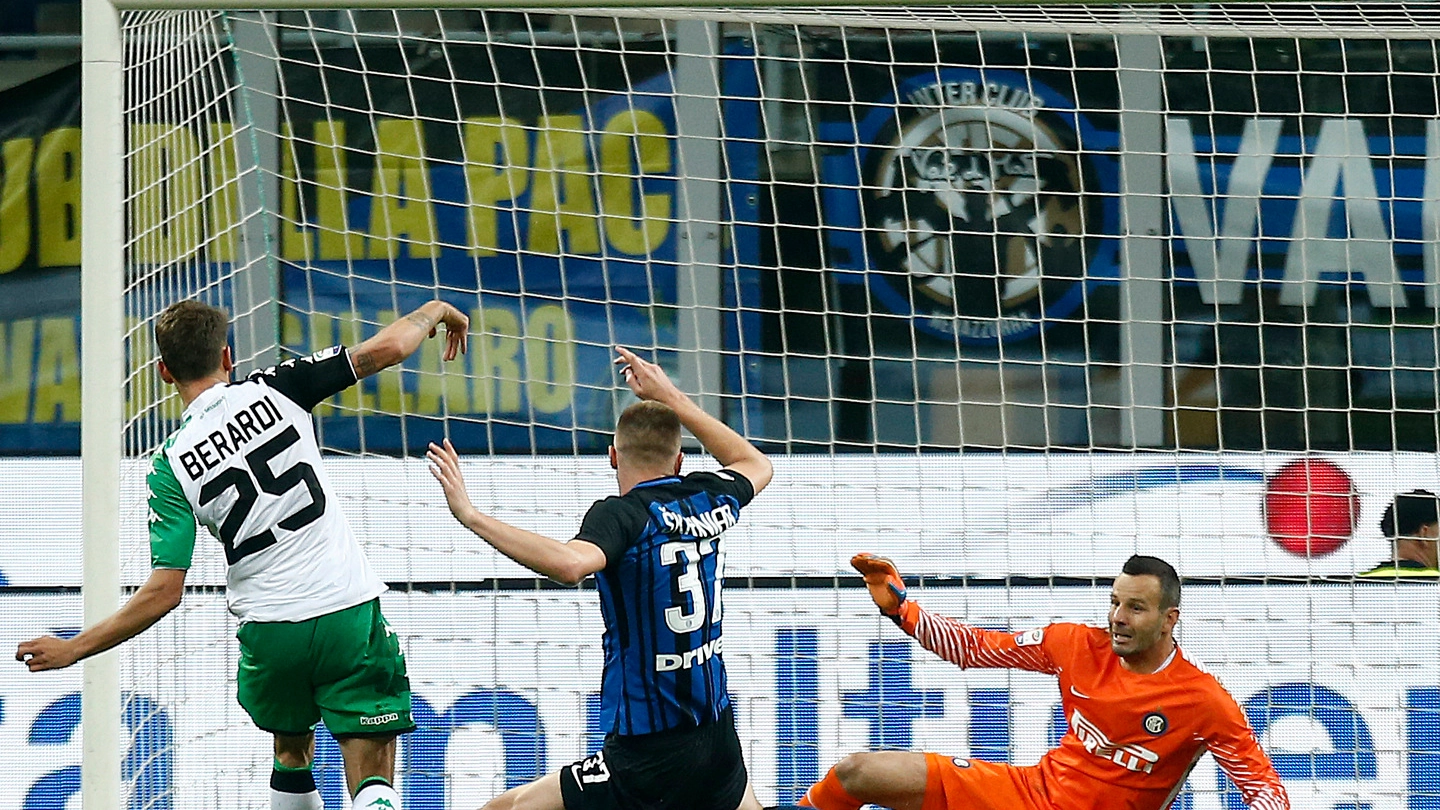 Inter-Sassuolo, il gol di Berardi (Lapresse)