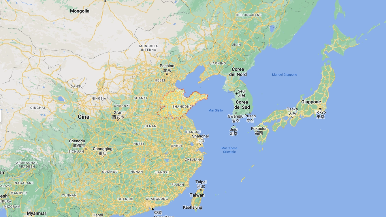 Cina, provincia dello Shandong (Google Maps)