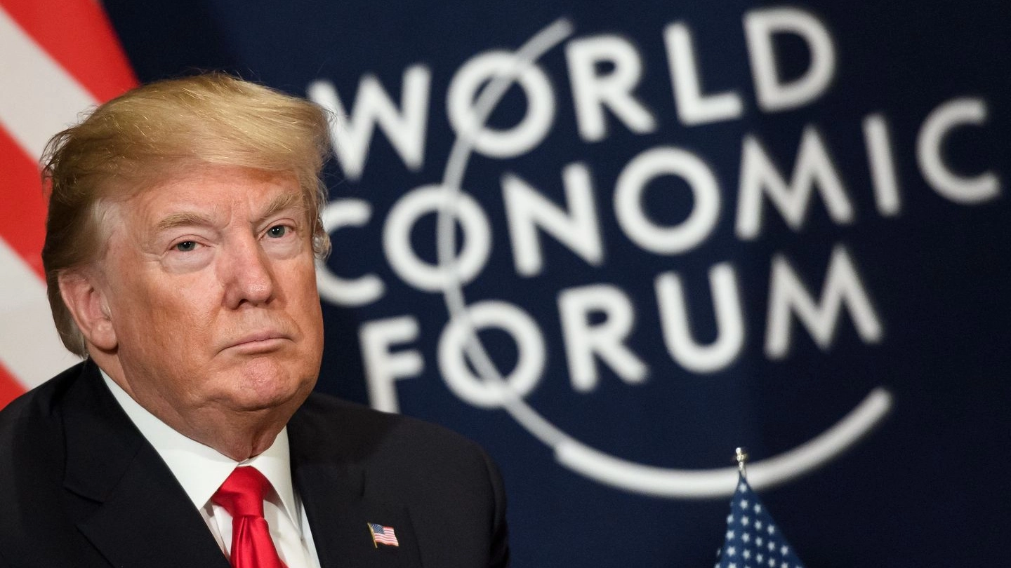 Donald Trump a Davos (Afp)