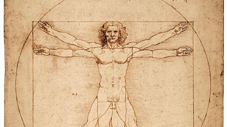 L'Uomo Vitruviano di Leonardo da Vinci (Ansa)
