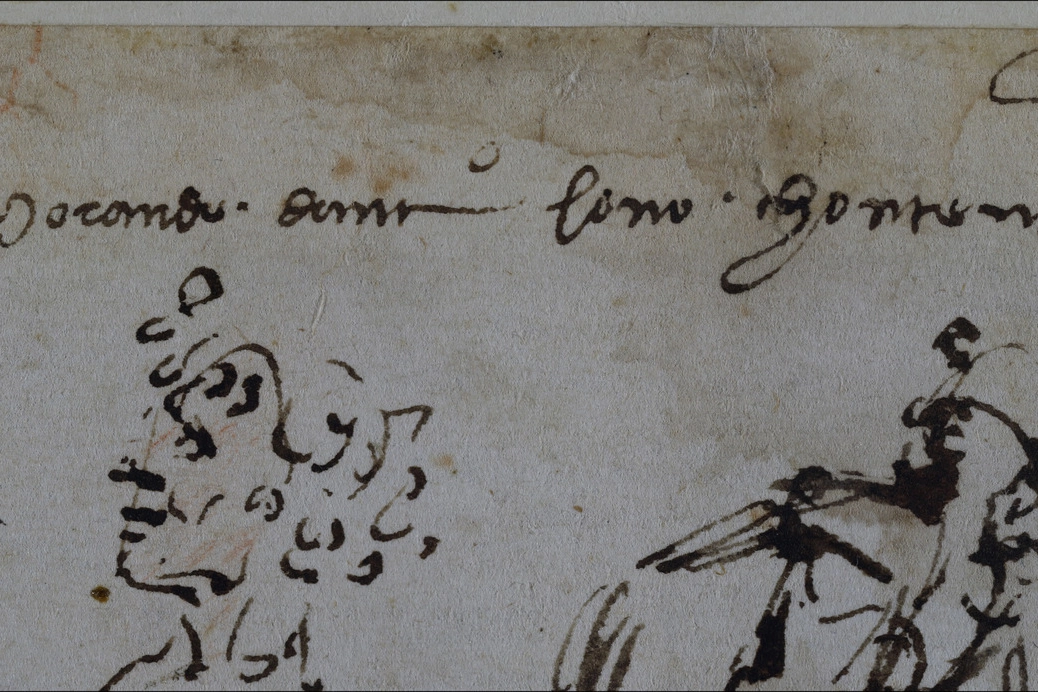 Schizzi e calligrafia di Leonardo da Vinci (Dire)