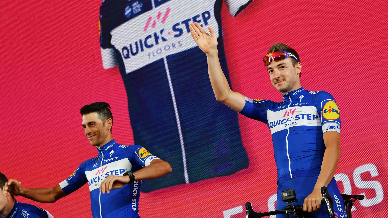 Giro d'Italia 2018, Elia Viviani in pole per la seconda tappa (foto Lapresse)