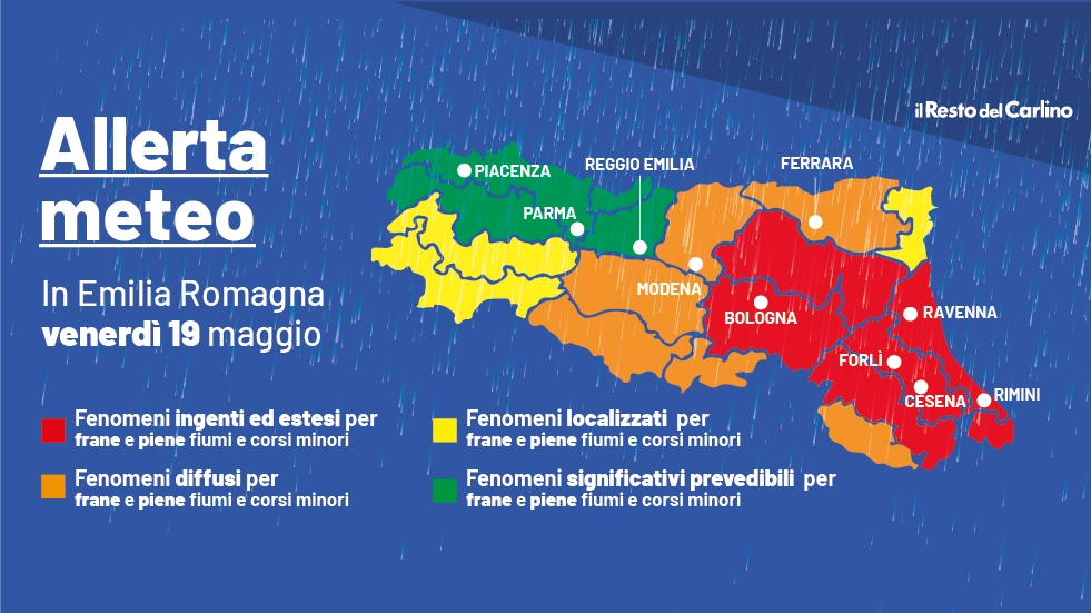 Maltempo Emilia Romagna: le allerte di Arpae per il 19 maggio 2023