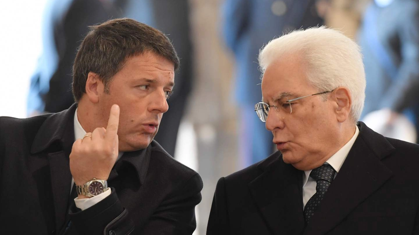 Matteo Renzi e Sergio Mattarella (Afp)