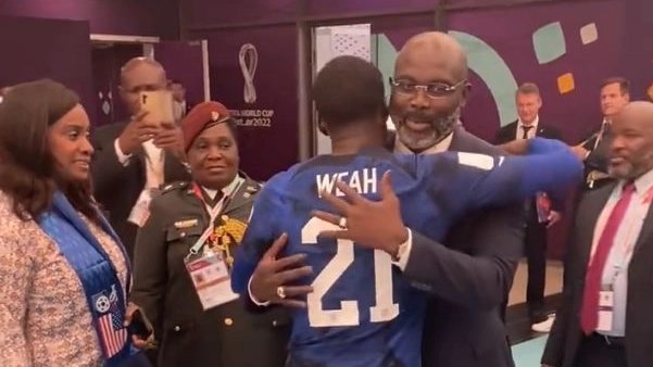George Weah con il figlio Timothy Weah