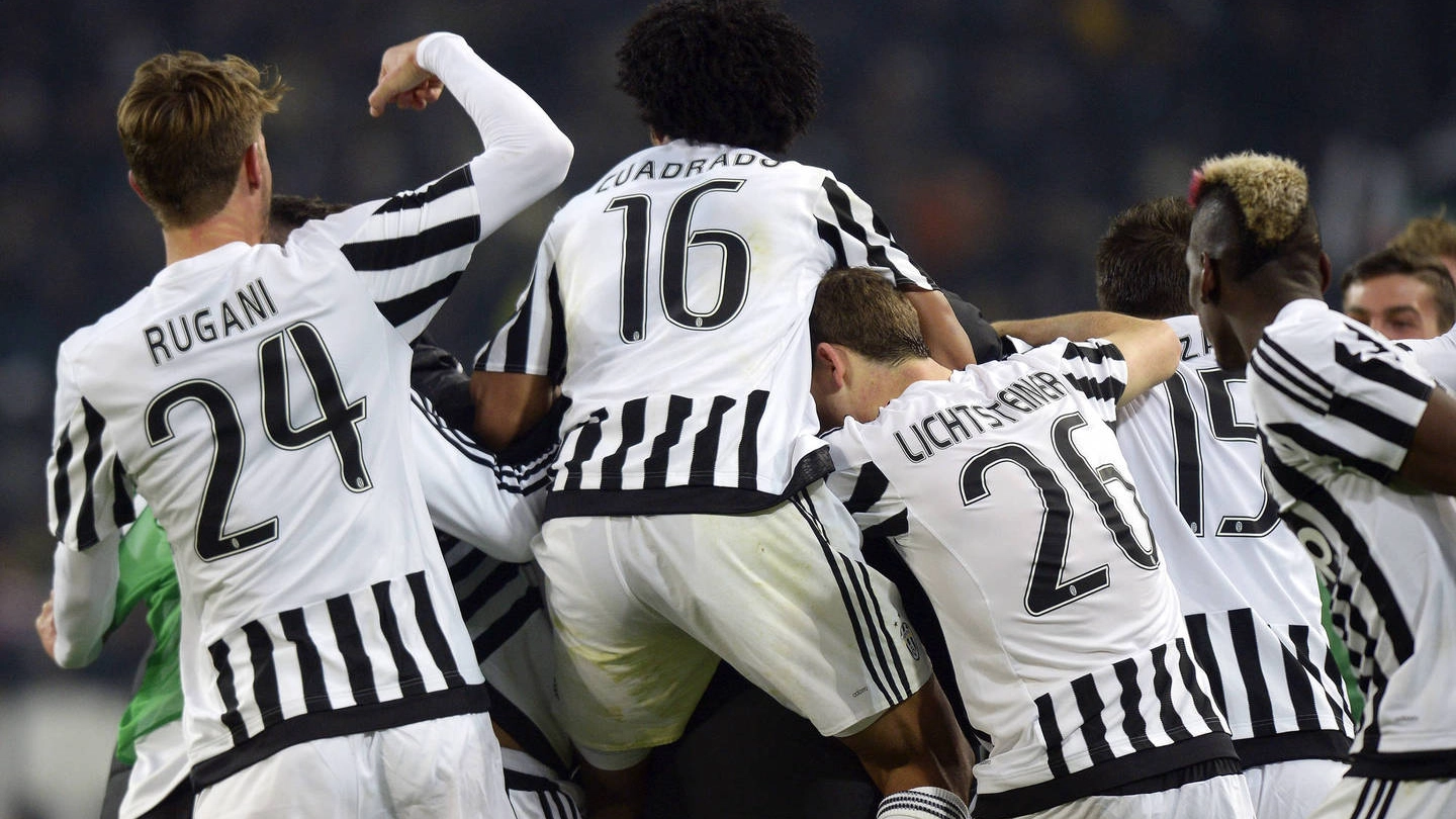 Juventus-Napoli, l'esultanza dei bianconeri (Olycom)