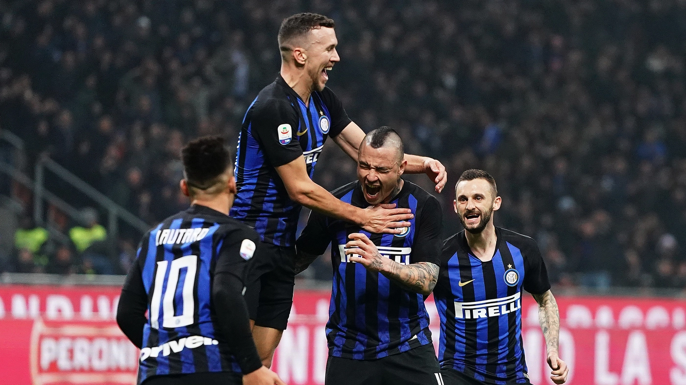L'Inter esulta dopo la rete alla Sampdoria