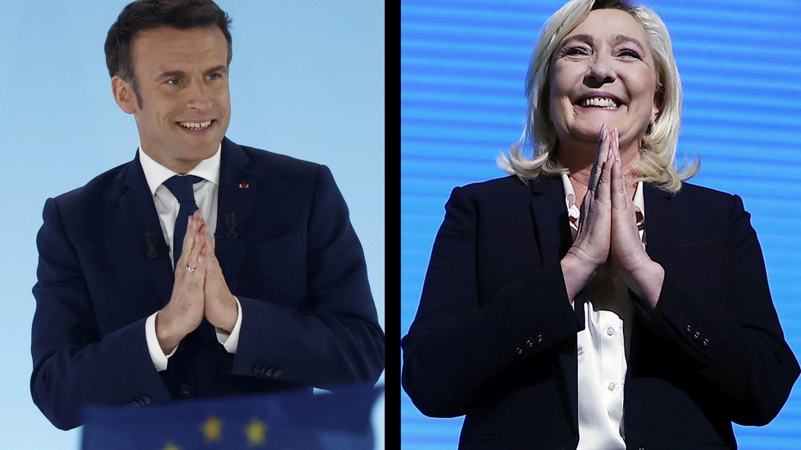 Emmanuel Macron e Marine Le Pen (Ansa)