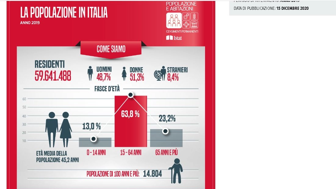 Il censimento Istat sulla popolazione italiana
