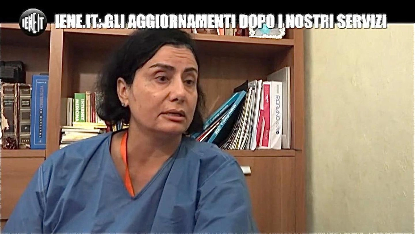 La dottoressa Puddu condannata all'ergastolo in un frame de 'Le iene' (Ansa/Mediaset)