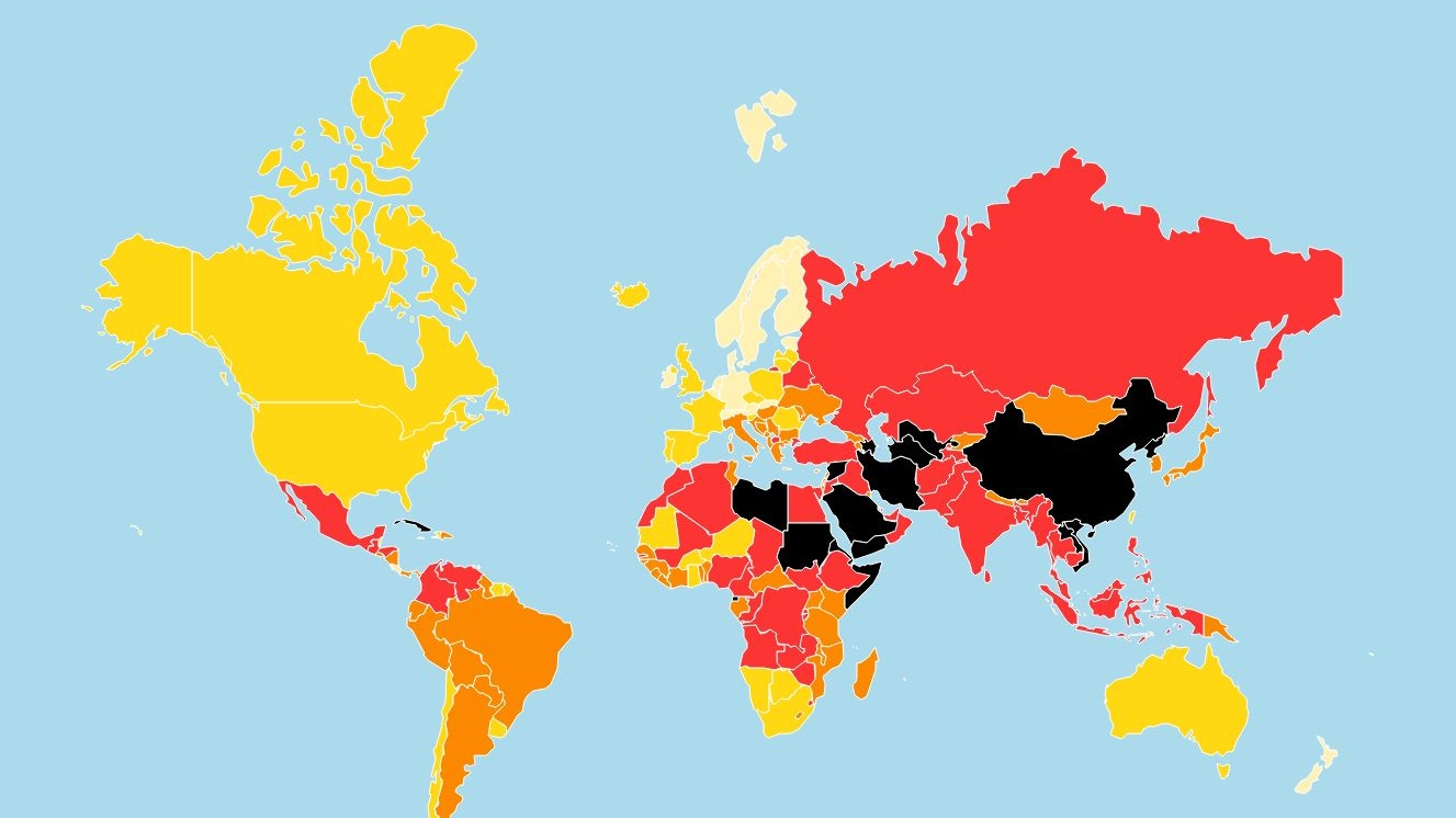 La mappa della libertà di stampa nel mondo secondo Reporters sans Frontieres
