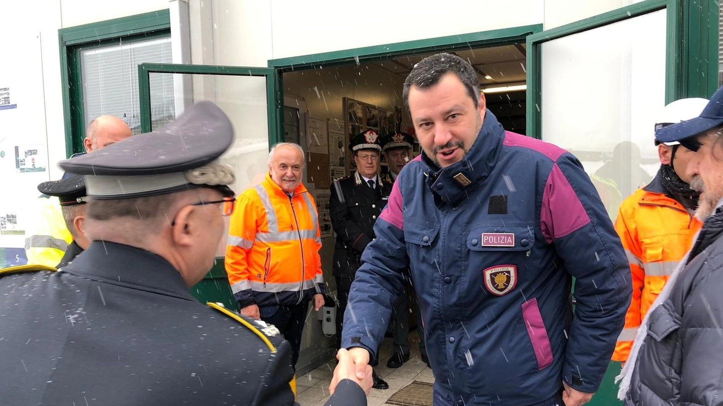 Matteo Salvini a Chiomonte (Dire)