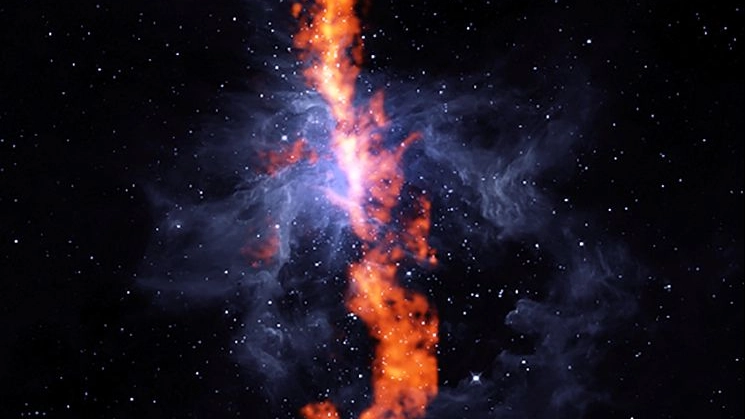 Il lungo filamento di gas nella Nebulosa di Orione