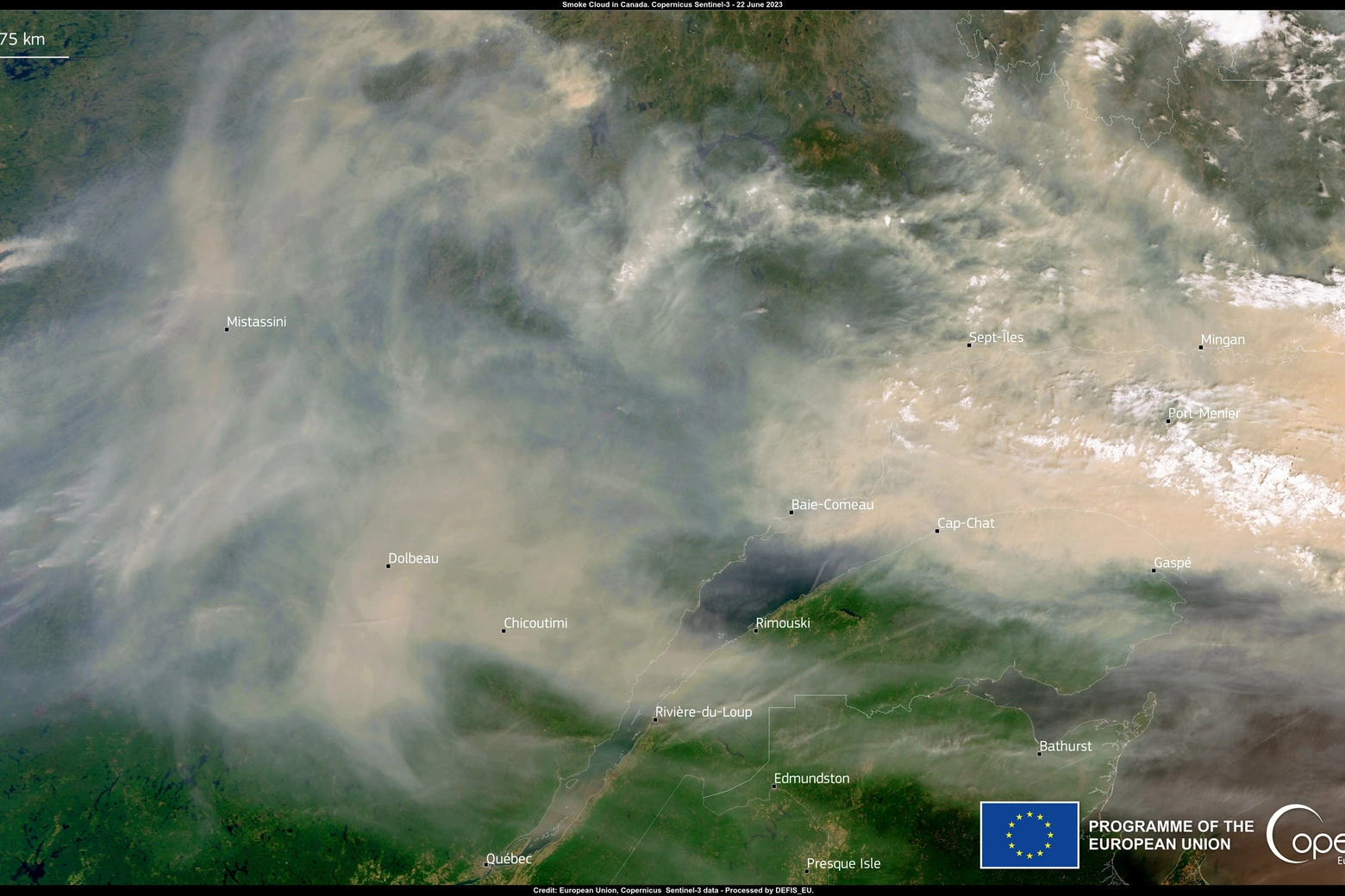 Fumo dagli incendi in Canada: le immagini satellitari